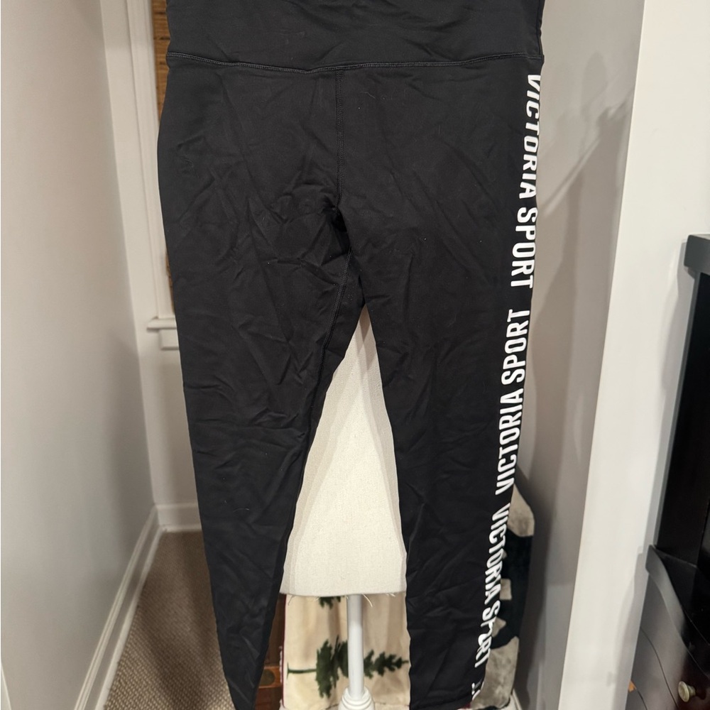 Victoria's Secret Black Leggings with Wide Waistband and Full Length Fit
